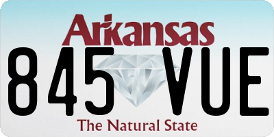 AR license plate 845VUE