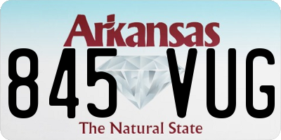 AR license plate 845VUG