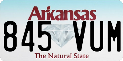AR license plate 845VUM