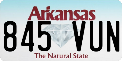 AR license plate 845VUN