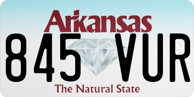AR license plate 845VUR