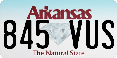 AR license plate 845VUS