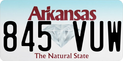 AR license plate 845VUW