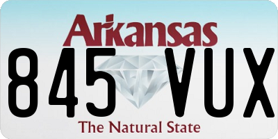 AR license plate 845VUX