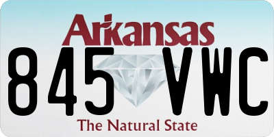 AR license plate 845VWC