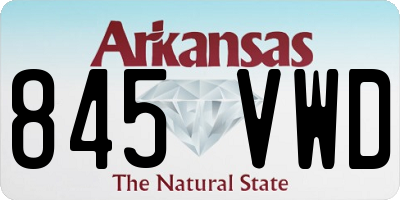 AR license plate 845VWD