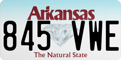 AR license plate 845VWE