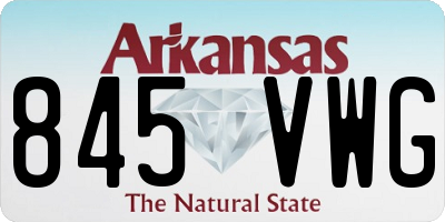 AR license plate 845VWG