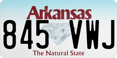 AR license plate 845VWJ