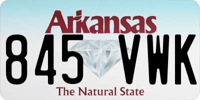 AR license plate 845VWK