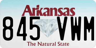 AR license plate 845VWM
