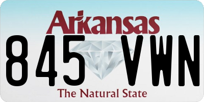 AR license plate 845VWN