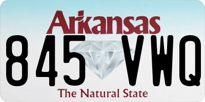 AR license plate 845VWQ