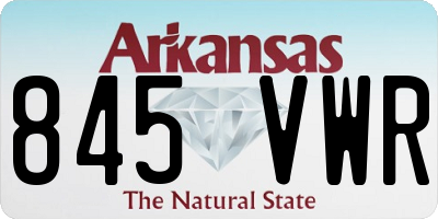 AR license plate 845VWR