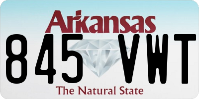 AR license plate 845VWT