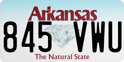 AR license plate 845VWU