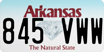 AR license plate 845VWW