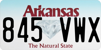 AR license plate 845VWX