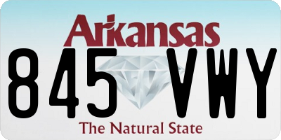 AR license plate 845VWY