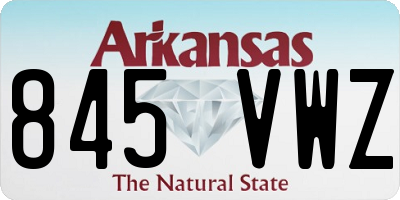 AR license plate 845VWZ