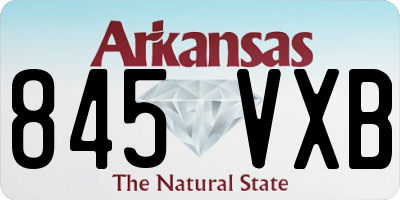 AR license plate 845VXB