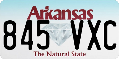 AR license plate 845VXC