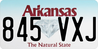 AR license plate 845VXJ