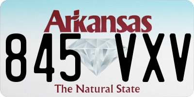 AR license plate 845VXV
