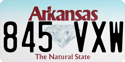 AR license plate 845VXW