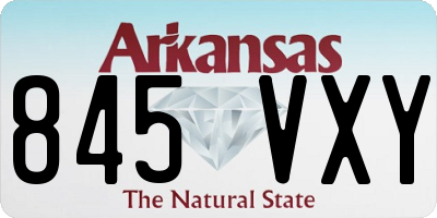 AR license plate 845VXY