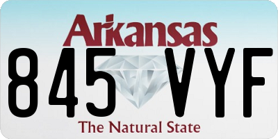 AR license plate 845VYF