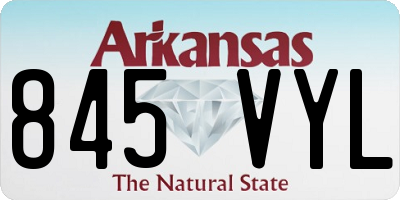 AR license plate 845VYL