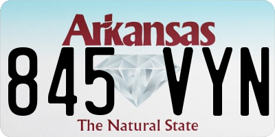 AR license plate 845VYN