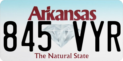 AR license plate 845VYR