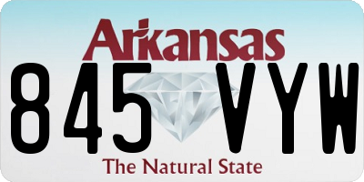 AR license plate 845VYW
