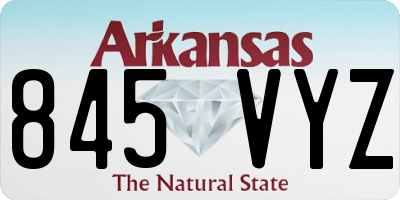 AR license plate 845VYZ