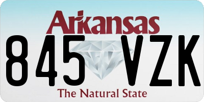 AR license plate 845VZK