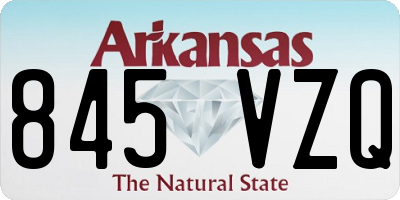 AR license plate 845VZQ