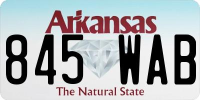 AR license plate 845WAB