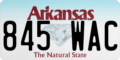 AR license plate 845WAC