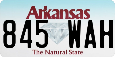 AR license plate 845WAH