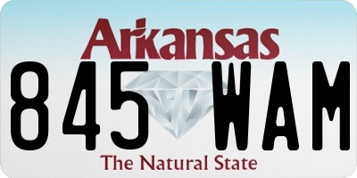 AR license plate 845WAM