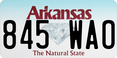 AR license plate 845WAO