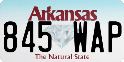 AR license plate 845WAP