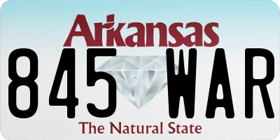 AR license plate 845WAR