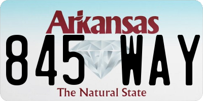 AR license plate 845WAY