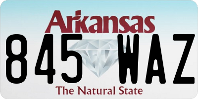 AR license plate 845WAZ