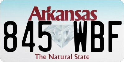 AR license plate 845WBF