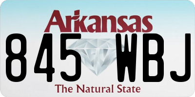 AR license plate 845WBJ