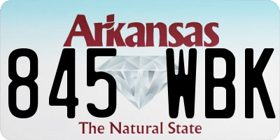 AR license plate 845WBK